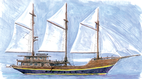 segeln, kreuzen und tauchen in Indonesien mit dem liveaboard Phinisi MSY WAOW im Tschungel Borneo s gebaut 